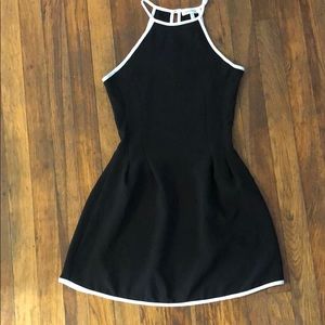 Black dress with white trim